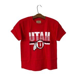 Blue 84 Utah Utes Graphic T Shirt Youth Medium Red Cotton Basic Tee College NEW